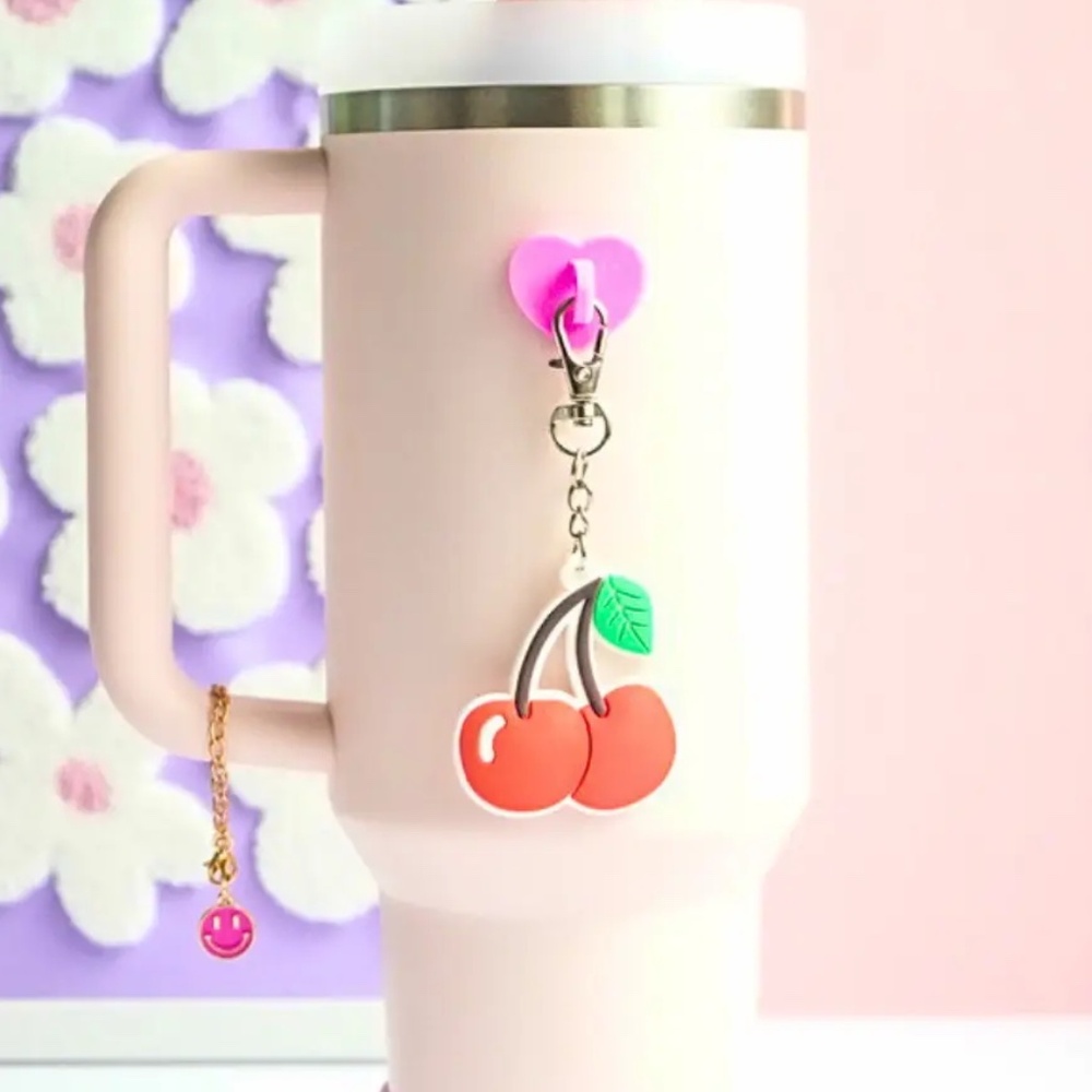 🌺 Wholesale Cherry Water Bottle Charm with Hook - Picture 6 of 7